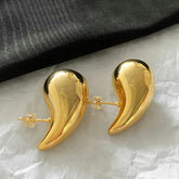 Curve Me Statement Earrings- Golden