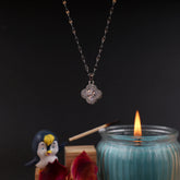 Love diamond look necklace Silver Coated