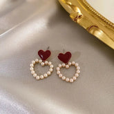 Cupid's red Charm Heart Earring
