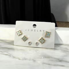 Set of 3 Mini studs- Pearl White