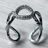 Silver Hollow Heart Ring
