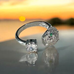 Silver Zircon Beachy Waves Ring