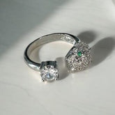 Silver Zircon Beachy Waves Ring