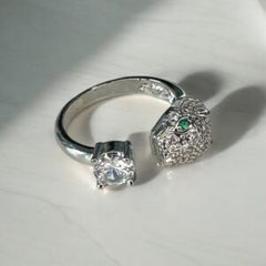 Silver Zircon Beachy Waves Ring