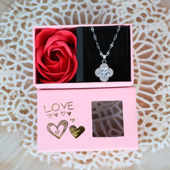 Love diamond look necklace Silver Coated
