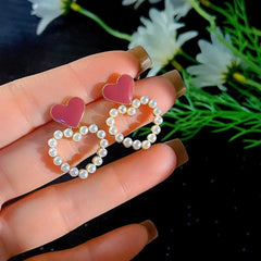 Cupid's red Charm Heart Earring