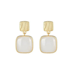 Elegant Western & Casual White Drop Earrings