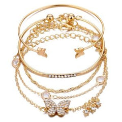 Myallure's Gold Toned and Gold Plated Contemporary Stackable Korean Bracelet (Pack of 5)