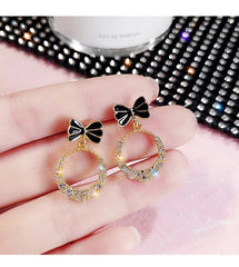 Retro Bow Drop Earrings