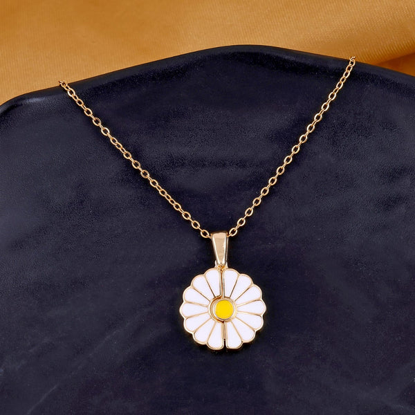 Sunflower Daisy Necklace Openable White flower pendant | Anti-tarnish