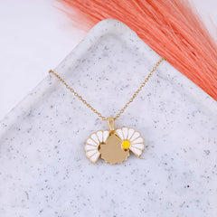 Sunflower Daisy Necklace Openable White flower pendant | Anti-tarnish