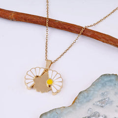 Sunflower Daisy Necklace Openable White flower pendant | Anti-tarnish