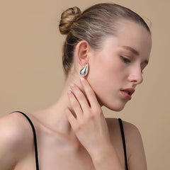 Curve Me Statement Earrings- Silver