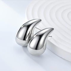 Curve Me Statement Earrings- Silver